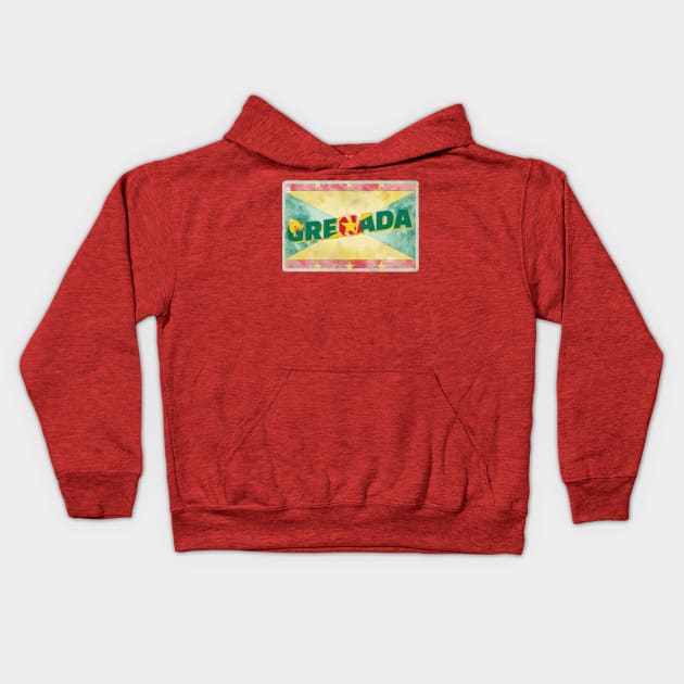 Grenada Vintage style retro souvenir Kids Hoodie by DesignerPropo